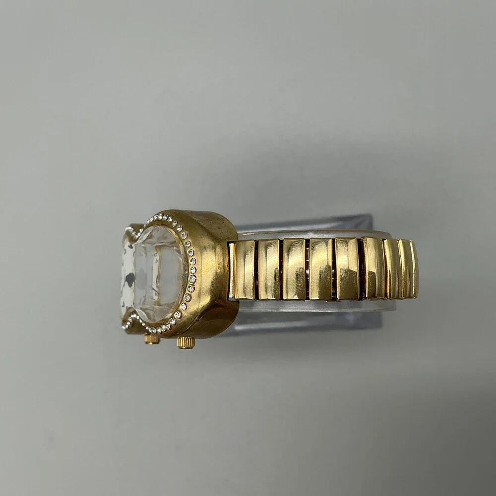 Louis Vessace Womens Watch 25mm Dual Dial Gold Tone Crystal New Battery